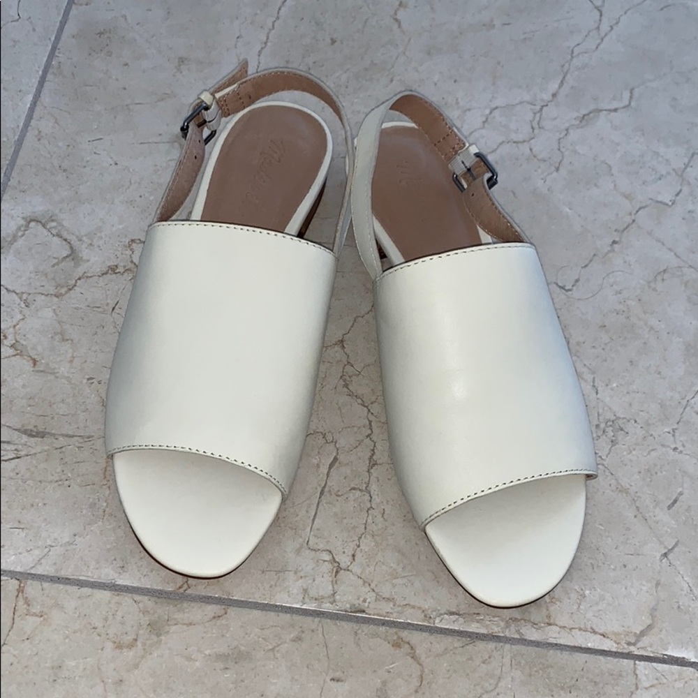 Madewell Noelle Sandal White Leather Slingback